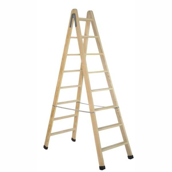 Escalera doble de madera con dos tramos de subida Abys