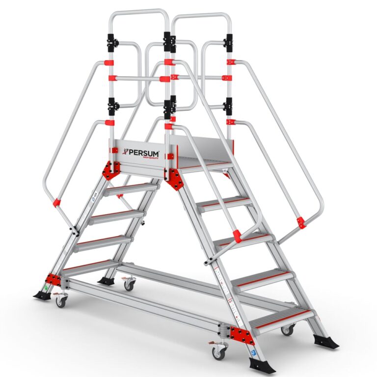 Plataforma industrial de aluminio de doble subida con puertas abatibles EPC