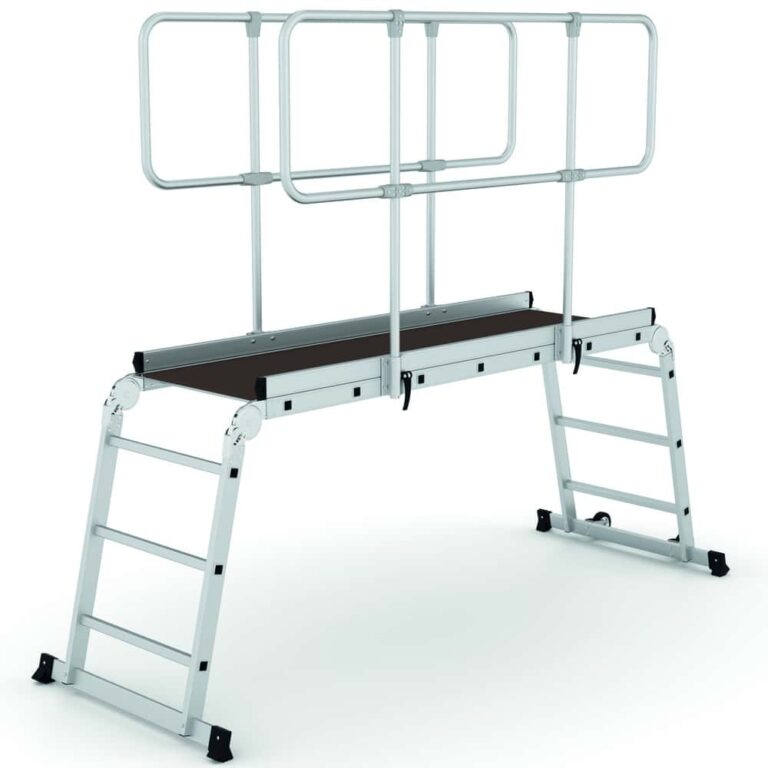 Plataforma de aluminio móvil con barandilla DUAL