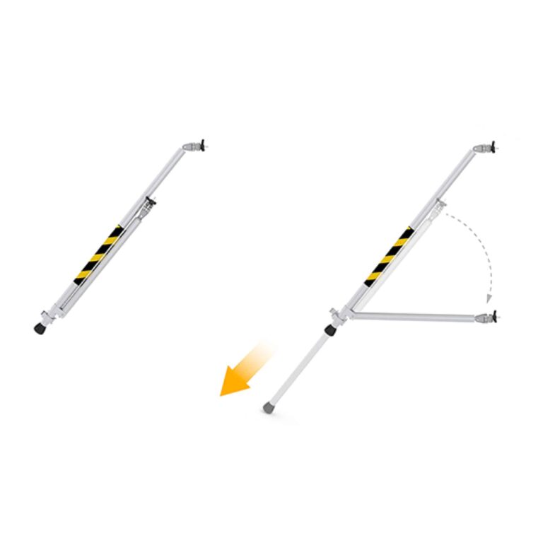 Accesorio estabilizador telescópico para andamios tubulares, utilizado para proporcionar soporte adicional y estabilidad