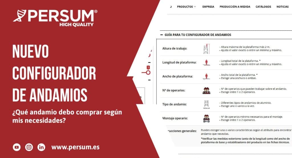 filtro inteligente para elegir andamio de aluminio en persum.es
