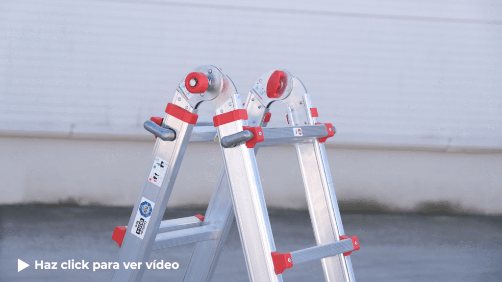 Escalera de aluminio profesional Apolo con nueva bisagra PUSH IN de alta seguridad